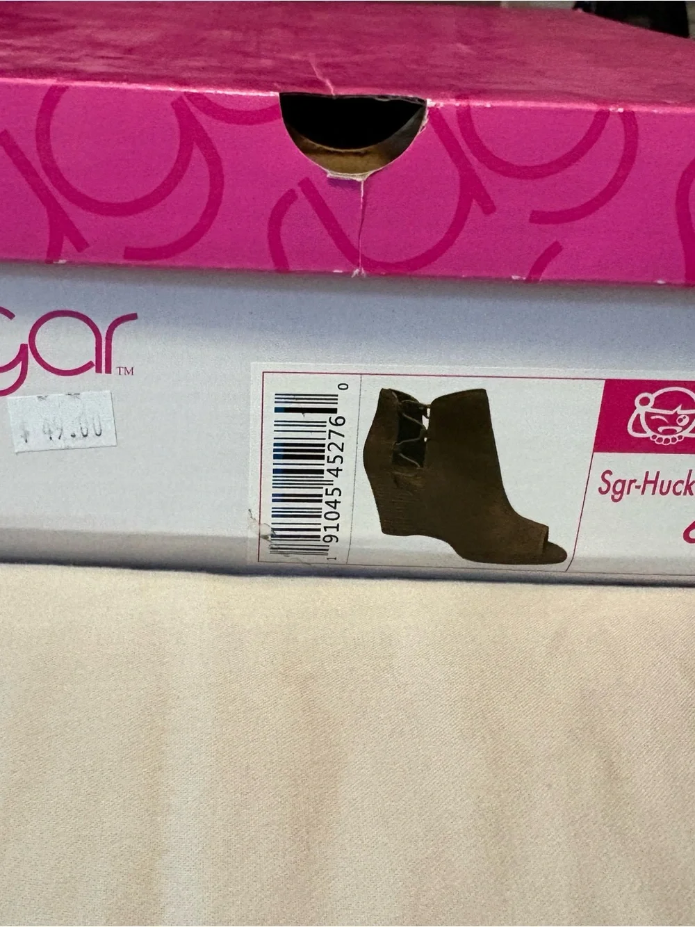 Sugar Brown Suede Peep-Toe Wedge Booties